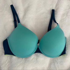 VS Pink Turquoise Push-Up Bra